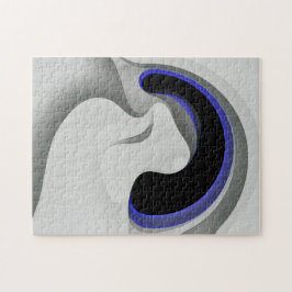 Unter dem Blau: Abstrakt grau, schwarz und blau Puzzle