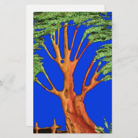 Unter dem blauen Himmel: Die Sammlung Acacia Tree Briefpapier (Vorne/Hinten)