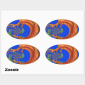 Unter dem blauen Himmel: Die Sammlung Acacia Tree Ovaler Aufkleber (Blatt)