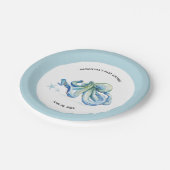 Unter dem Blauen Kraken Pappteller (Schrägansicht)