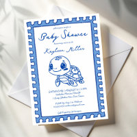 Unter dem blauen Meer süße Schildkröten-Baby-Party