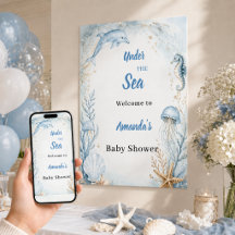 Unter dem blauen Ozeanmeer Willkommen Baby Shower