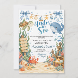 Unter dem blauen Sommerozean - Baby Shower Einladung
