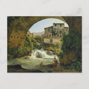 Unter dem Bogen einer Brücke in Italien, 1822 Postkarte