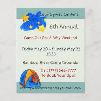 Unter dem Camping "Sterne" Flyer