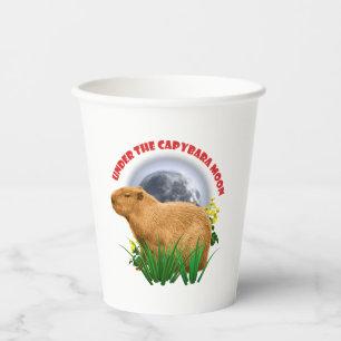 Unter dem Capybara-Mond Lustiges Capybara Pappbecher