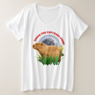Unter dem Capybara-Mond Süßes Tier Große Größe T-Shirt