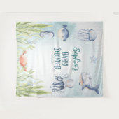 Unter dem Dekorationsbanner der Sea Baby Shower Wandteppich (Vorderseite (Horizontal))