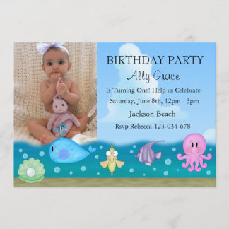 Unter dem Foto Birthday Einladung