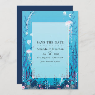 Unter dem Foto der Seefahrer-Hochzeit Rettete die  Save The Date