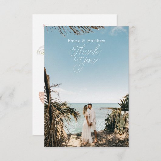 Unter dem Foto Hochzeit Danke Karte (Vorne/Hinten)