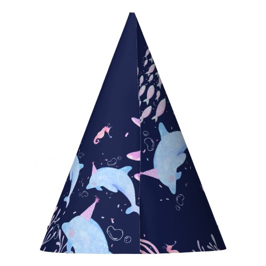 Unter dem Geburtstag eines Meerestiers Partyhütchen (Rückseite)