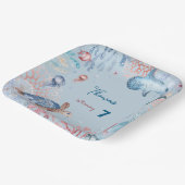 Unter dem Kindergeburtstag der Meereslebewesen Pappteller (Gewinkelt)