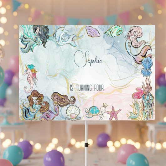 Unter dem Kindergeburtstag Mermaids Banner