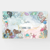 Unter dem Kindergeburtstag Mermaids Banner (Horizontal)