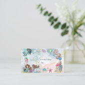 Unter dem Kindergeburtstag Mermaids Begleitkarte (Stehend Vorderseite)