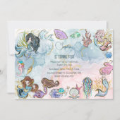 Unter dem Kindergeburtstag Mermaids Einladung (Vorderseite)