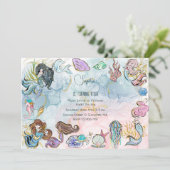 Unter dem Kindergeburtstag Mermaids Einladung (Stehend Vorderseite)