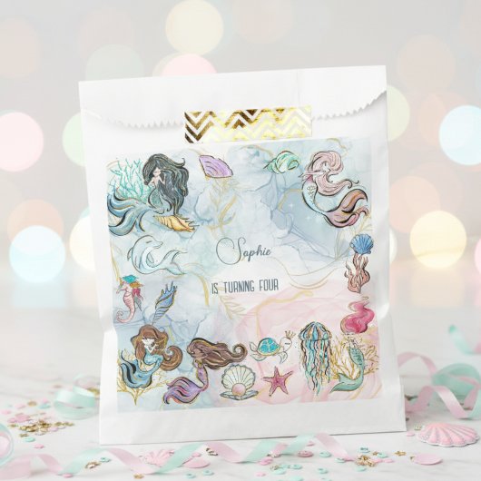 Unter dem Kindergeburtstag Mermaids Geschenktütchen