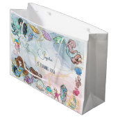 Unter dem Kindergeburtstag Mermaids Große Geschenktüte (Vorderseite Schrägansicht)