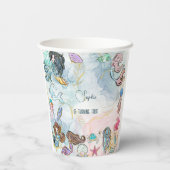 Unter dem Kindergeburtstag Mermaids Pappbecher (Rückseite)