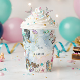 Unter dem Kindergeburtstag Mermaids Pappbecher