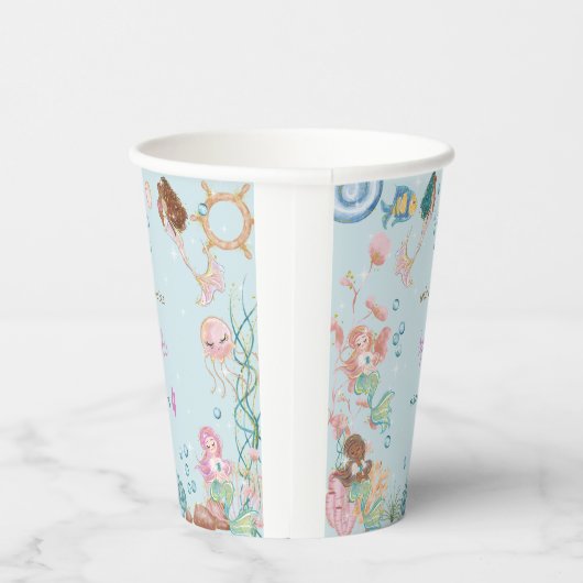 Unter dem Kindergeburtstag Mermaids Pappbecher (Rechts)