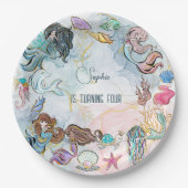 Unter dem Kindergeburtstag Mermaids Pappteller (Vorderseite)