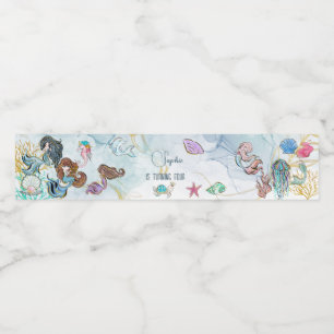Unter dem Kindergeburtstag Mermaids Wasserflaschenetikett