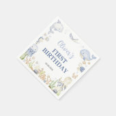 Unter dem Kindergeburtstag "Sea Boy Ocean Animals" Serviette (Ecke)