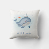 Unter dem Kinderzimmer "Whale Boy" Kissen (Rückseite)