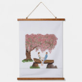 Unter dem Kirschbaum Wandteppich Mit Holzrahmen (Vorderseite)