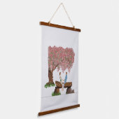 Unter dem Kirschbaum Wandteppich Mit Holzrahmen (Gewinkelt)