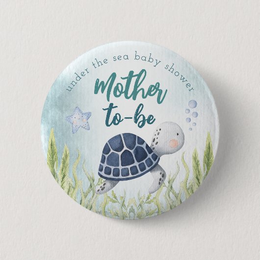 Unter dem Knopf "Sea Ocean Baby Shower Mother" Button (Vorderseite)