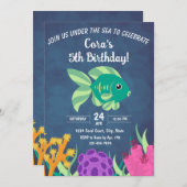 Unter dem Korallenriff zum Geburtstag Einladung (Vorne/Hinten)