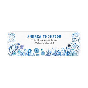 Unter dem Label Sea Blue Boy Return Address Label