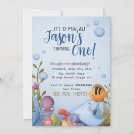 Unter dem Meer 1. Geburtstag Einladung mit Foto
