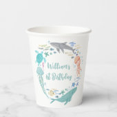 Unter dem Meer 1. Geburtstag Pappbecher (Rückseite)