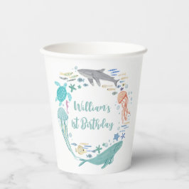 Unter dem Meer 1. Geburtstag Pappbecher