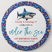 Unter dem Meer 1. Geburtstag Party Button (Vorderseite)