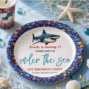 Unter dem Meer 1. Geburtstag Party Pappteller