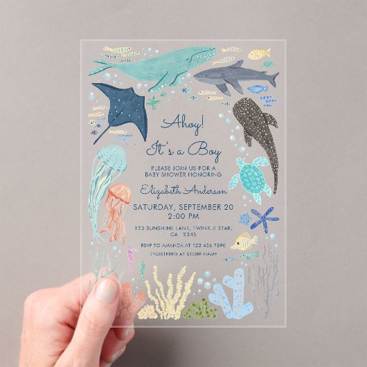 Unter dem Meer Ahoy! Es ist ein Junge Acryleinladungen (Insitu (Handheld))