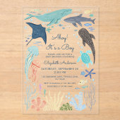 Unter dem Meer Ahoy! Es ist ein Junge Acryleinladungen (Vorderseite)