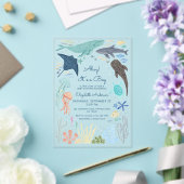 Unter dem Meer Ahoy! Es ist ein Junge Acryleinladungen (In Situ (Hochzeit))