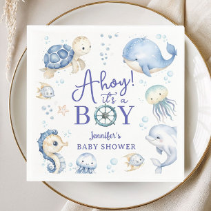 Unter dem Meer Ahoy Es ist ein Junge Ozean-Baby-Pa Serviette