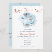 Unter dem Meer Ahoy ist eine Baby-Dusche Einladung (Vorne/Hinten)