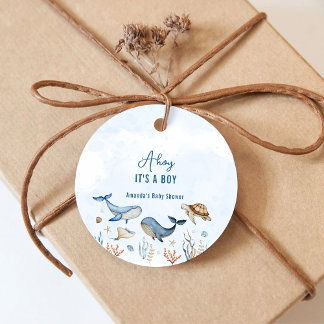 Unter dem Meer Ahoy ist eine Baby-Dusche. Geschenkanhänger