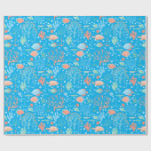 Unter dem Meer Angel Fischkorallenanker Nautik Geschenkpapier (Flach)