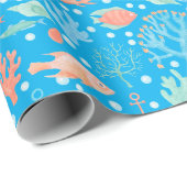 Unter dem Meer Angel Fischkorallenanker Nautik Geschenkpapier (Rolleneckpunkt)