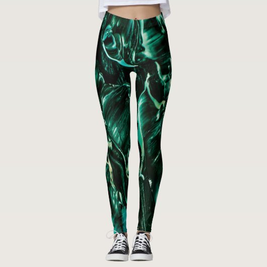 Unter dem Meer Aquamariner flüssiger Schlag Leggings (Vorderseite)